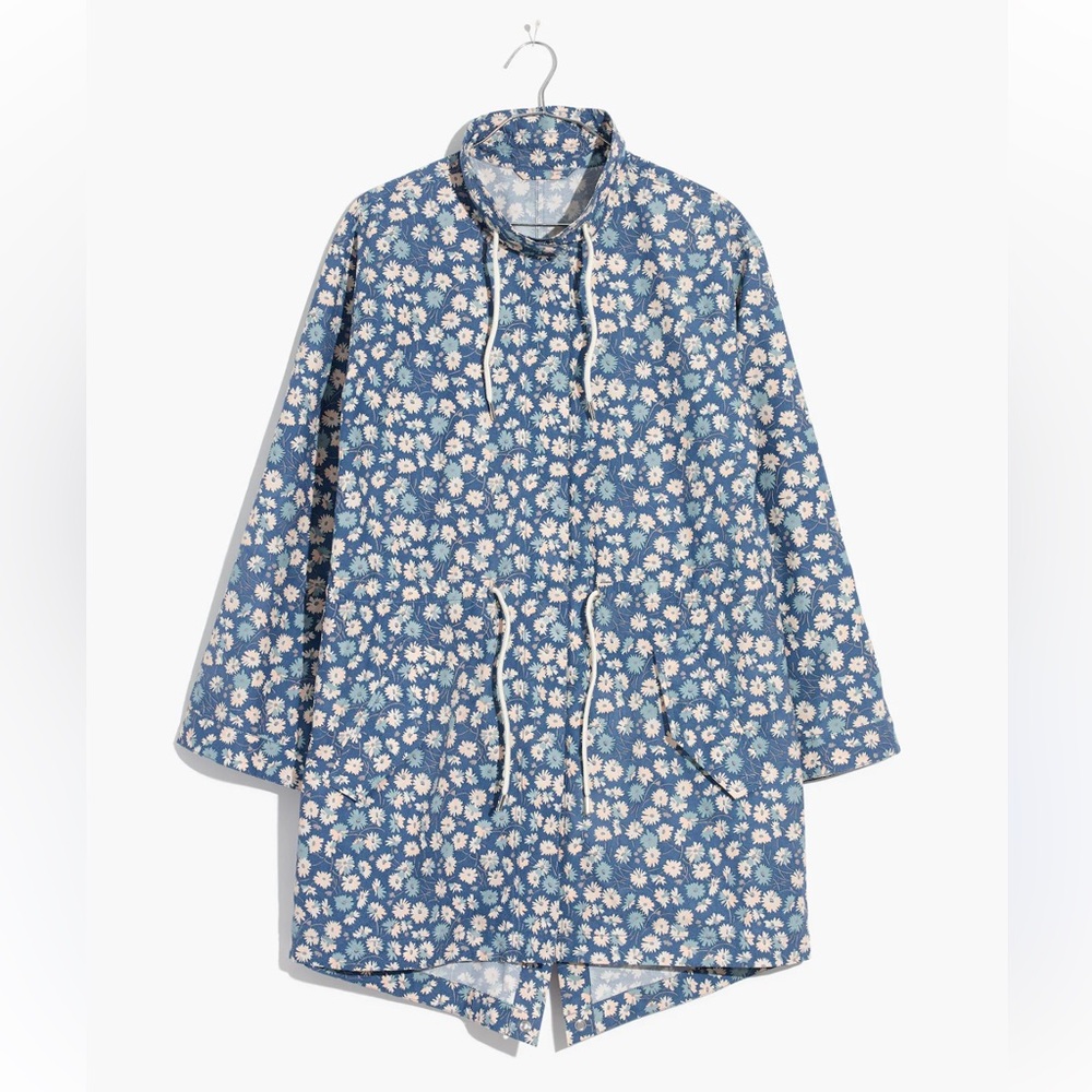 Madewell Ruffle-Neck Anorak Raincoat in French Floral